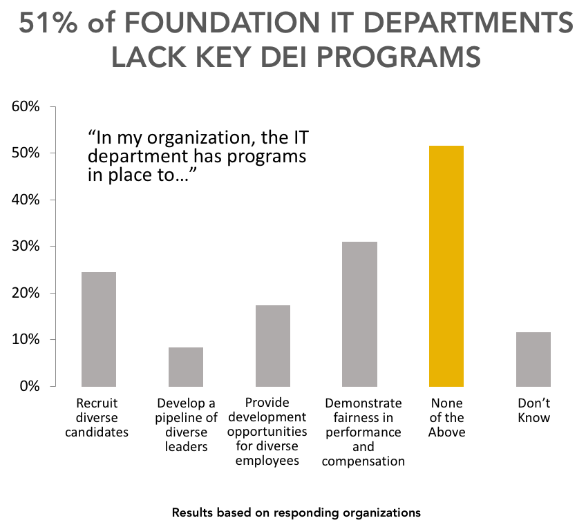 chart of foundation IT departments lack in DEI programs