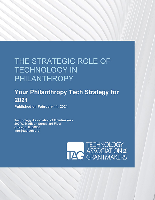 cover page of 2021 Philanthropy Tech Strategy