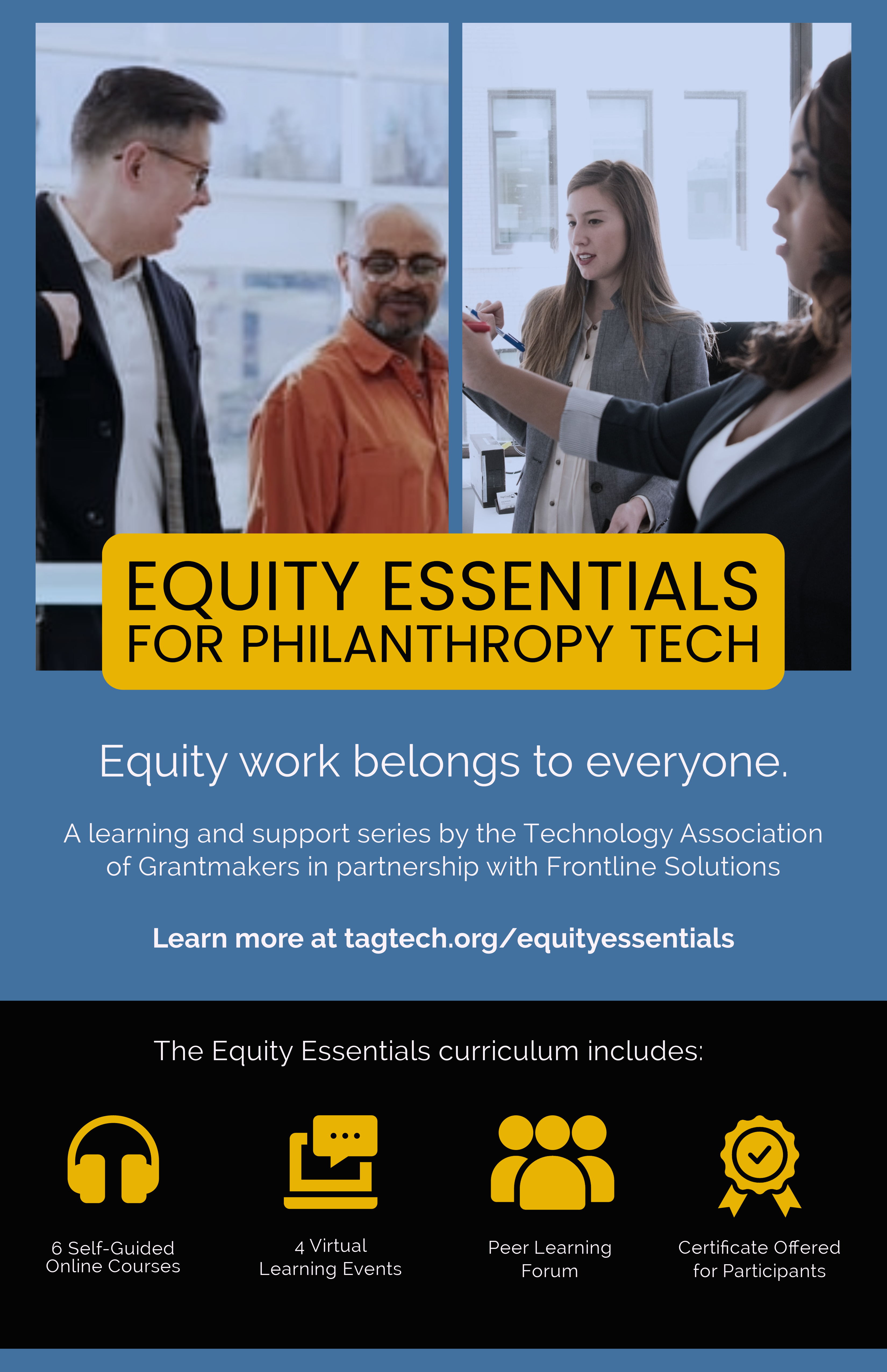 Equity Essentials for Philanthropy Tech, provided by TAG in partnership with Frontline Solutions.